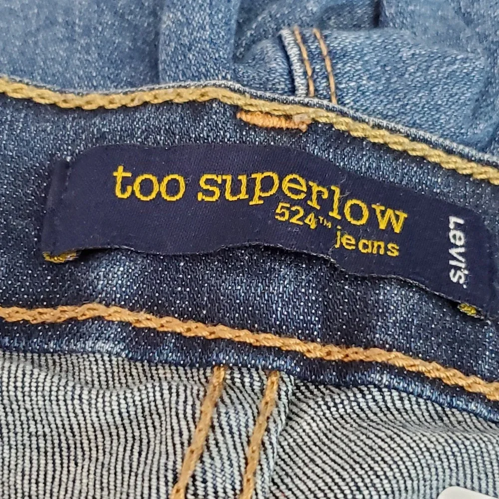 Levi's 524 Women Jeans 11M Blue Denim Too Superlow Jeans 26